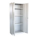 Metal wardrobe Ugren I Pakoworld in light grey shade 70x40x170cm. - Image 2