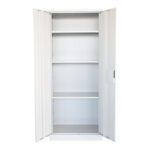 Metal wardrobe Ugren I Pakoworld in light grey shade 70x40x170cm. - Image 3