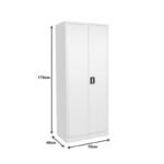 Metal wardrobe Ugren I Pakoworld in light grey shade 70x40x170cm. - Image 4