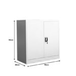 Armon I metal cabinet in light gray color 90x40x90cm - Image 4