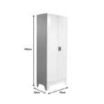 Metal wardrobe Ugren I Pakoworld in light grey shade 70x40x180cm - Image 4