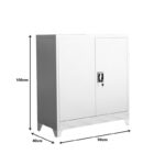 Armon I metal cabinet in light gray color 90x40x100cm - Image 4