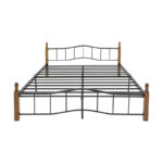 Double bed Faryn ξύλο σε καρυδί απόχρωση-black metal 140x190cm - Image 3