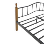 Double bed Faryn ξύλο σε καρυδί απόχρωση-black metal 140x190cm - Image 5