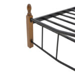 Double bed Faryn ξύλο σε καρυδί απόχρωση-black metal 140x190cm - Image 6