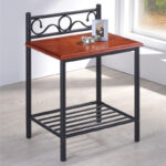 Ноќна масичка Kellien во боја на орев дрво-црн метал 45x35x62 см