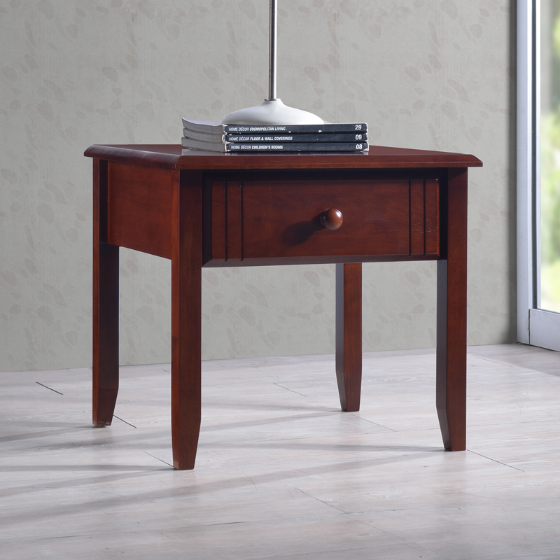 330-000017 Juliene nightstand with drawer walnut wood color 50x44x46cm - Image 1