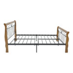 Double bed Verpen ξύλο σε καρυδί απόχρωση-black metal 150x200cm - Слика 2