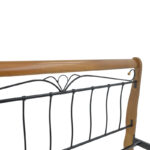 Double bed Verpen ξύλο σε καρυδί απόχρωση-black metal 150x200cm - Слика 4