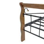 Double bed Verpen ξύλο σε καρυδί απόχρωση-black metal 150x200cm - Слика 5