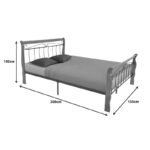 Double bed Verpen ξύλο σε καρυδί απόχρωση-black metal 150x200cm - Слика 6