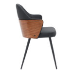 Chair Marci black pu-black metal legs 58x58x91cm - Image 3
