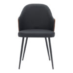 Chair Marci black pu-black metal legs 58x58x91cm - Image 4