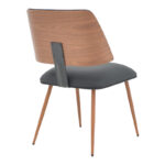 Chair Ubane black pu-walnut metal legs 53x62.5x85cm - Image 2