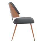 Chair Ubane black pu-walnut metal legs 53x62.5x85cm - Image 3