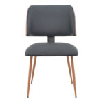 Chair Ubane black pu-walnut metal legs 53x62.5x85cm - Image 4