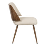 Chair Ubane beige pu-walnut metal legs 53x62.5x85cm - Image 2