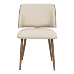 Chair Ubane beige pu-walnut metal legs 53x62.5x85cm - Image 3