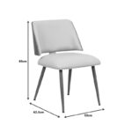 Chair Ubane beige pu-walnut metal legs 53x62.5x85cm - Image 5