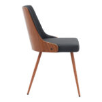 Chair Korome black pu-walnut metal legs 50x58.5x78cm - Слика 3