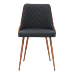 Chair Korome black pu-walnut metal legs 50x58.5x78cm - Слика 4