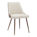 Стол Короме беж пу-орев метални ногарки 50x58.5x78 см