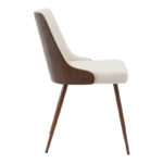 Chair Korome beige pu-walnut metal legs 50x58.5x78cm - Слика 3