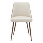 Chair Korome beige pu-walnut metal legs 50x58.5x78cm - Слика 4