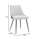 Chair Korome beige pu-walnut metal legs 50x58.5x78cm - Слика 6