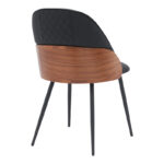 Chair Konny black pu-walnut metal 48x59x80cm - Image 2