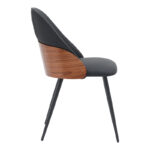 Chair Konny black pu-walnut metal 48x59x80cm - Image 3