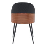 Chair Konny black pu-walnut metal 48x59x80cm - Image 5