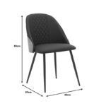 Chair Konny black pu-walnut metal 48x59x80cm - Image 6