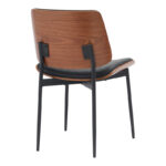 Chair Kathy black pu-walnut metal 51x58x81cm - Слика 2