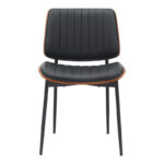 Chair Kathy black pu-walnut metal 51x58x81cm - Слика 4