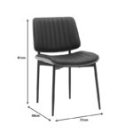 Chair Kathy black pu-walnut metal 51x58x81cm - Слика 6