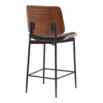Bar-stool Kathy black pu-walnut metal 48.5x52.5x96cm - Слика 2