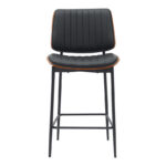 Bar-stool Kathy black pu-walnut metal 48.5x52.5x96cm - Слика 4