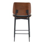 Bar-stool Kathy black pu-walnut metal 48.5x52.5x96cm - Слика 5