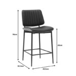 Bar-stool Kathy black pu-walnut metal 48.5x52.5x96cm - Слика 6