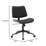 Work desk chair Amani black pu-walnut plywood 52x54x90.5cm - Слика 6