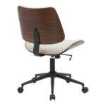 Office chair Amani beige pu-walnut plywood 52x54x90.5cm - Слика 3