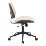 Office chair Amani beige pu-walnut plywood 52x54x90.5cm - Слика 4