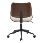 Office chair Amani beige pu-walnut plywood 52x54x90.5cm - Слика 6