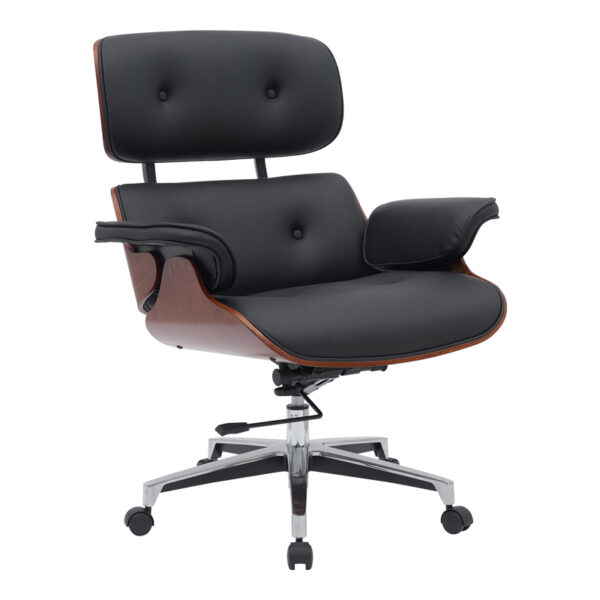 Manager office chair Kobane black pu-chrome base 84x75x113.5cm