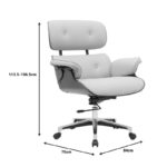 Manager office chair Kobane beige pu-chrome base 84x75x113.5cm - Слика 6