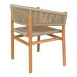 Kajone armchair teak wood skeleton in natural shade and cream pe rope 62x55x75cm - Слика 2