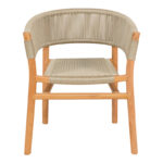 Kajone armchair teak wood skeleton in natural shade and cream pe rope 62x55x75cm - Слика 4