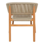 Kajone armchair teak wood skeleton in natural shade and cream pe rope 62x55x75cm - Слика 5