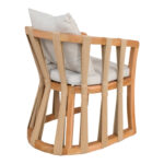 Armchair Morani teak wood skeleton and fabric in natural shade 61x66x75cm - Image 2